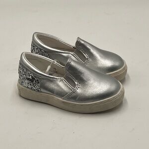 Express Silver Glitter Sneakers Slip-On